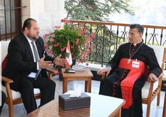 صورة توضيحية - رئيس حزب الوفاء اللبناني الدكتور أحمد علوان يلتقي سيادة البطريرك الراعي