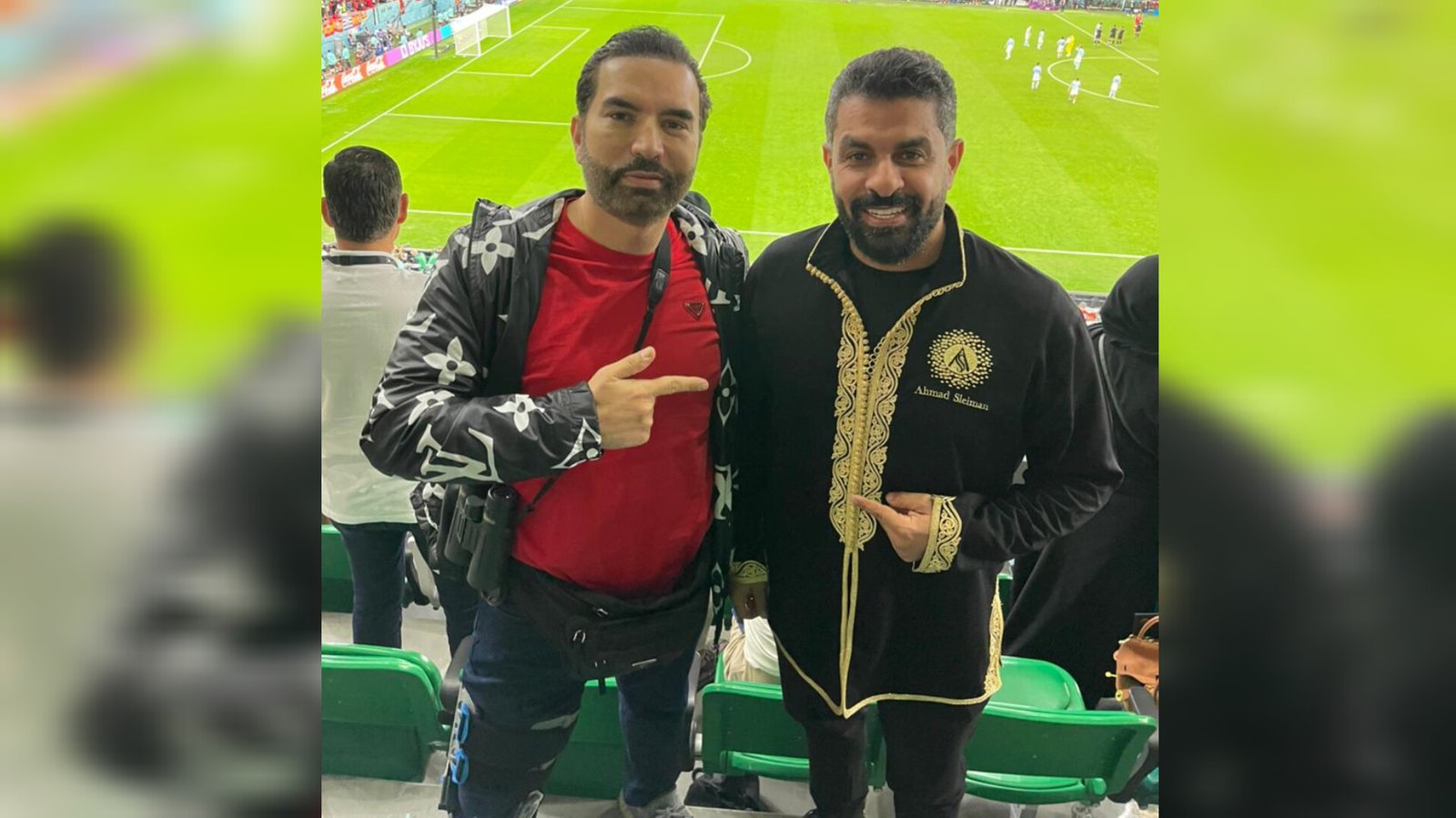 صورة توضيحية - أحمد سليمان رفقة الدكتور سمايلي في ليلة تأهل المغرب